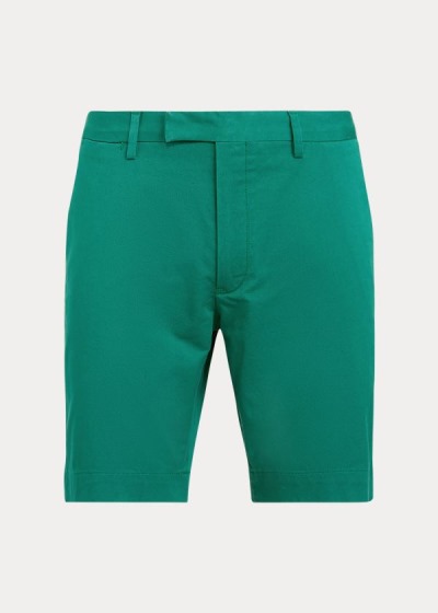 Pantalones Cortos Polo Ralph Lauren Hombre Verdes - Stretch Slim Fit Twill - ABYJZ2143